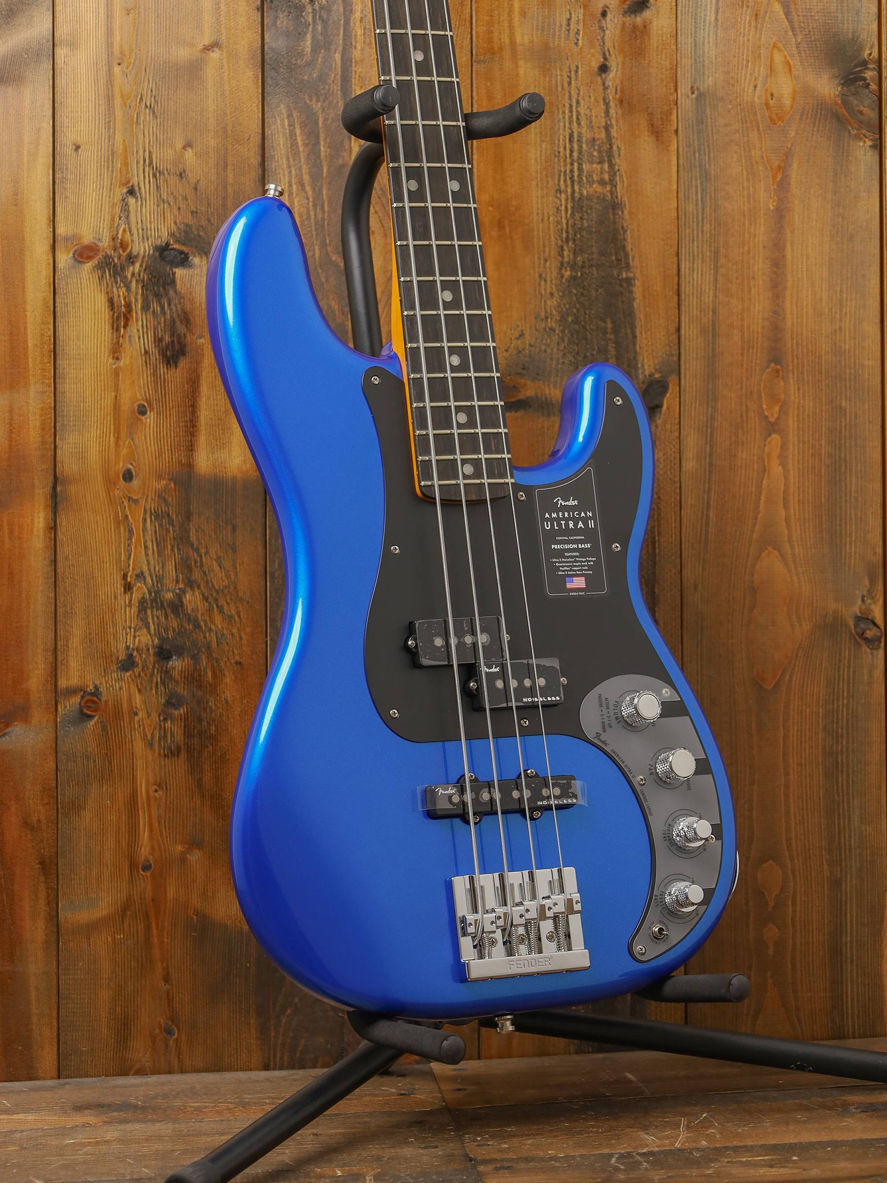 Fender American Ultra II Precision Bass, Ebony Fingerboard, Noble Blue